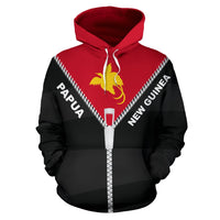 Papua New Guinea Hoodie Papua New Guinea Flag Coat of Arms Straight Zipper Style - Polynesian Pride