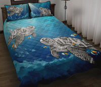 Hawaii Quilt Bed Set - Turtle And Humuhumunukunukuapua'a Quilt Bed Set - Polynesian Pride