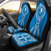 Yap Car Seat Covers - Yap Flag Micronesian Tribal Blue Universal Fit Blue - Polynesian Pride