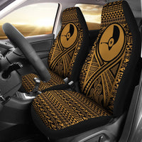 Yap Car Seat Cover - Yap Flag Polynesian Tattoo Gold Universal Fit Gold - Polynesian Pride