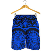 Polynesian Shorts Men - Guam Flag, Seal with Maui Moana Tattoo - Polynesian Pride
