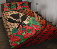 Kanaka Maoli (Hawaiian) - Quilt Bed Set Lauhala Polynesian Hibiscus Red - Polynesian Pride