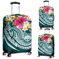 FSM Polynesian Luggage Covers - Summer Plumeria (Turquoise) - Polynesian Pride