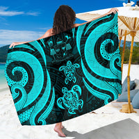 Fiji Sarong - Tentacle Turtle Turquoise Coat of Arm SARONG ONE SIZE TURQUOISE - Polynesian Pride