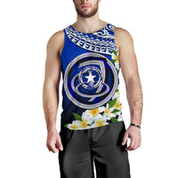 Northern Mariana Islands Men's Tank Top - Polynesian Plumeria Pattern - Polynesian Pride