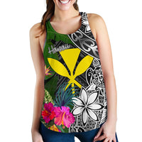 Hawaii Women Racerback Tank - Turtle Plumeria Banana Leaf - Polynesian Pride