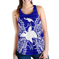 Papua New Guinea Polynesian Women Tank Top Map Blue Blue - Polynesian Pride