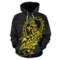 Polynesian Suffer Kanaka Warrior Hawaii Zip Hoodie Yellow - Polynesian Pride