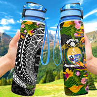 Nauru Hydro Tracking Bottle - Seal Spiral Polynesian Patterns Hydro Tracking Bottle - Nauru 32oz Large Black - Polynesian Pride