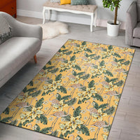 Tropical Flamingo Yellow Rug Yellow - Polynesian Pride