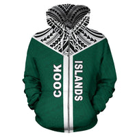 Cook Islands Rising Zip Hoodie Unisex Black - Polynesian Pride