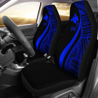 Papua New Guinea Car Seat Covers - Blue Polynesian Tentacle Tribal Pattern Universal Fit Blue - Polynesian Pride
