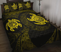 Hawaii Polynesian Turtle Quilt Bed Set Yellow - Polynesian Pride
