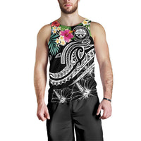 FSM Polynesian Men's Tank - Summer Plumeria (Black) - Polynesian Pride