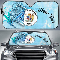 Niue Auto Sun Shades - Custom Personalised Polynesian Turtle Under The Sea Auto Sun Shade - Niue Universal Fit Blue - Polynesian Pride