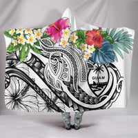 Guam Polynesian Hooded Blanket - Summer Plumeria (White) Hooded Blanket White - Polynesian Pride