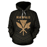 Hawaii Kanaka Polynesian Hoodie Gold - Polynesian Pride
