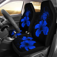 Hawaii Hibiscus Car Seat Cover - Turtle Map - Blue - Polynesian Pride