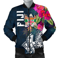 Fiji Men's Bomber Jacket - Fiji Summer Vibes Blue - Polynesian Pride