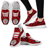 Fiji Polynesian Tattoo Mesh Knit Sneakers Red Red - Polynesian Pride