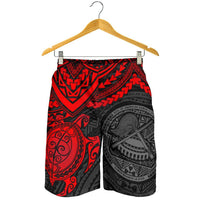 American Samoa Polynesian Men's Shorts - Red Turtle - Polynesian Pride