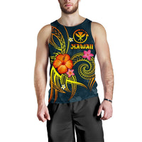 Polynesian Hawaii Men's Tank Top - Legend of Kanaka Maoli (Blue) - Polynesian Pride