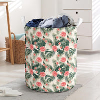 Hibiscus Plumeria Tropical Red Hawaii Laundry Basket AH Laundry Basket - Hibiscus Plumeria Tropical Red Hawaii Laundry Basket - AH - J4 One Size Red - Polynesian Pride