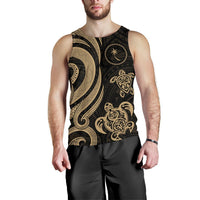 Chuuk Micronesian Men Tank Top - Gold Tentacle Turtle - Polynesian Pride