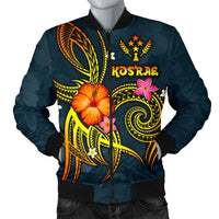 Kosrae Polynesian Men's Bomber Jacket - Legend of Kosrae (Blue) Blue - Polynesian Pride