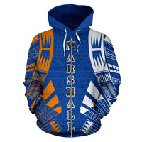 Marshall Islands All Over Zip up Hoodie Micronesian Tattoo Style - Polynesian Pride