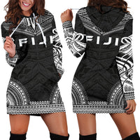 Fiji Women's Hoodie Dress - Polynesian Black Chief Black - Polynesian Pride