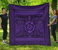 Hawaii Polyensian Turtle Premium Quilt Purple Purple - Polynesian Pride