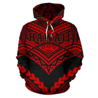 Hawaii Polynesian Tribal Hoodie New Warrior Style Red Color - Polynesian Pride