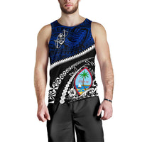 Guam Men'S Tank Top Polynesian Shark Tattoo Blue - Polynesian Pride
