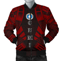 Northern Mariana Islands Men Bomber Jackets - Polynesian Tattoo Red Red - Polynesian Pride