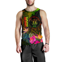 Niue Polynesian Men's Tank top - Hibiscus and Banana Leaves - Polynesian Pride
