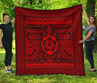 Hawaii Polyensian Turtle Premium Quilt Red Red - Polynesian Pride