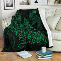 Shark Polynesian Blanket - Polynesian Tattoo Green - Polynesian Pride