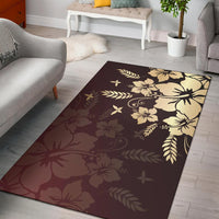 Hibiscus Golden Royal Area Rug AH Gold - Polynesian Pride