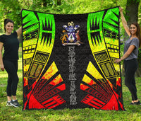 Norfolk Island Premium Quilt - Norfolk Island Coat Of Arms Polynesian Reggae Tattoo - Polynesian Pride