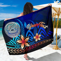 American Samoa Custom Personalised Sarong - Vintage Tribal Mountain One Style One Size Blue - Polynesian Pride