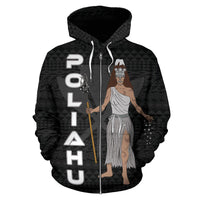 Polynesian Hawaii Zip up Hoodie Poliahu Hawaiian God of the Myths and Legends - Polynesian Pride