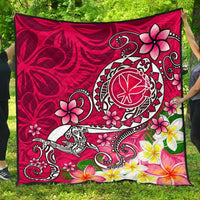 Hawaii Premium Quilt - Turtle Plumeria Polynesian Tattoo Pink Color Pink - Polynesian Pride