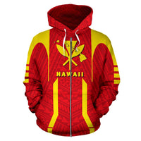 Hawaii Kanaka Polynesian Zip up Hoodie - Polynesian Pride