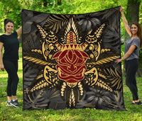 Hawaii Turtle Polynesian Tropical Gold Premium Quilt - Alone Style - AH Gold - Polynesian Pride