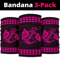 Hawaii Kakau Polynesian Anchor Bandana 3 - Pack - Pink - Polynesian Pride
