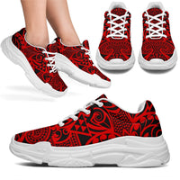 Polynesian Kakau Turtle Red Chunky Sneakers - Polynesian Pride