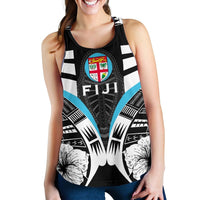 Fiji Tattoo Racerback Tank Hibiscus K9 Black - Polynesian Pride