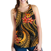Pohnpei Micronesian Women Racerback Tank - Gold Plumeria - Polynesian Pride