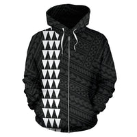 Hawaii Kakau Polynesian White Hammerhead Shark Hoodie (Zip) - Polynesian Pride